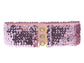 Sparkly Sequin Wide-Stretch Elastic Belt