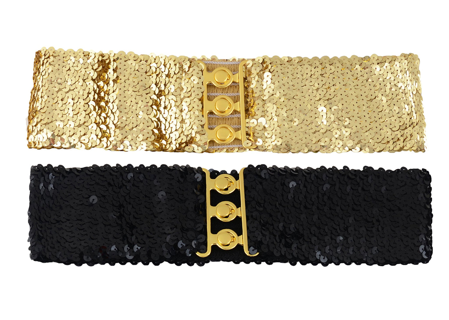 Sparkly Sequin Wide-Stretch Elastic Belt