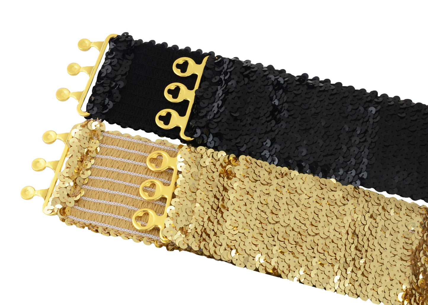 Sparkly Sequin Wide-Stretch Elastic Belt