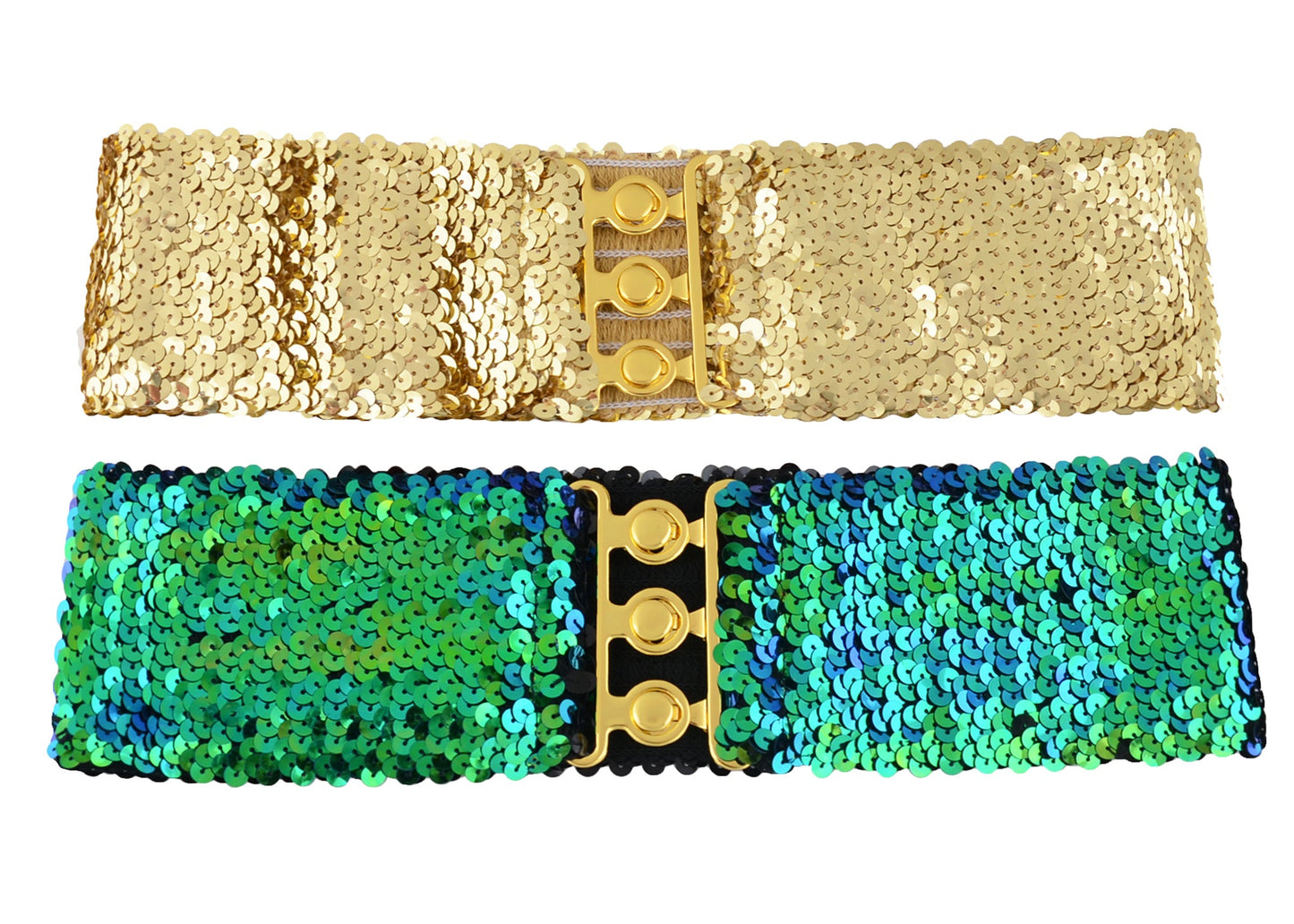 Sparkly Sequin Wide-Stretch Elastic Belt