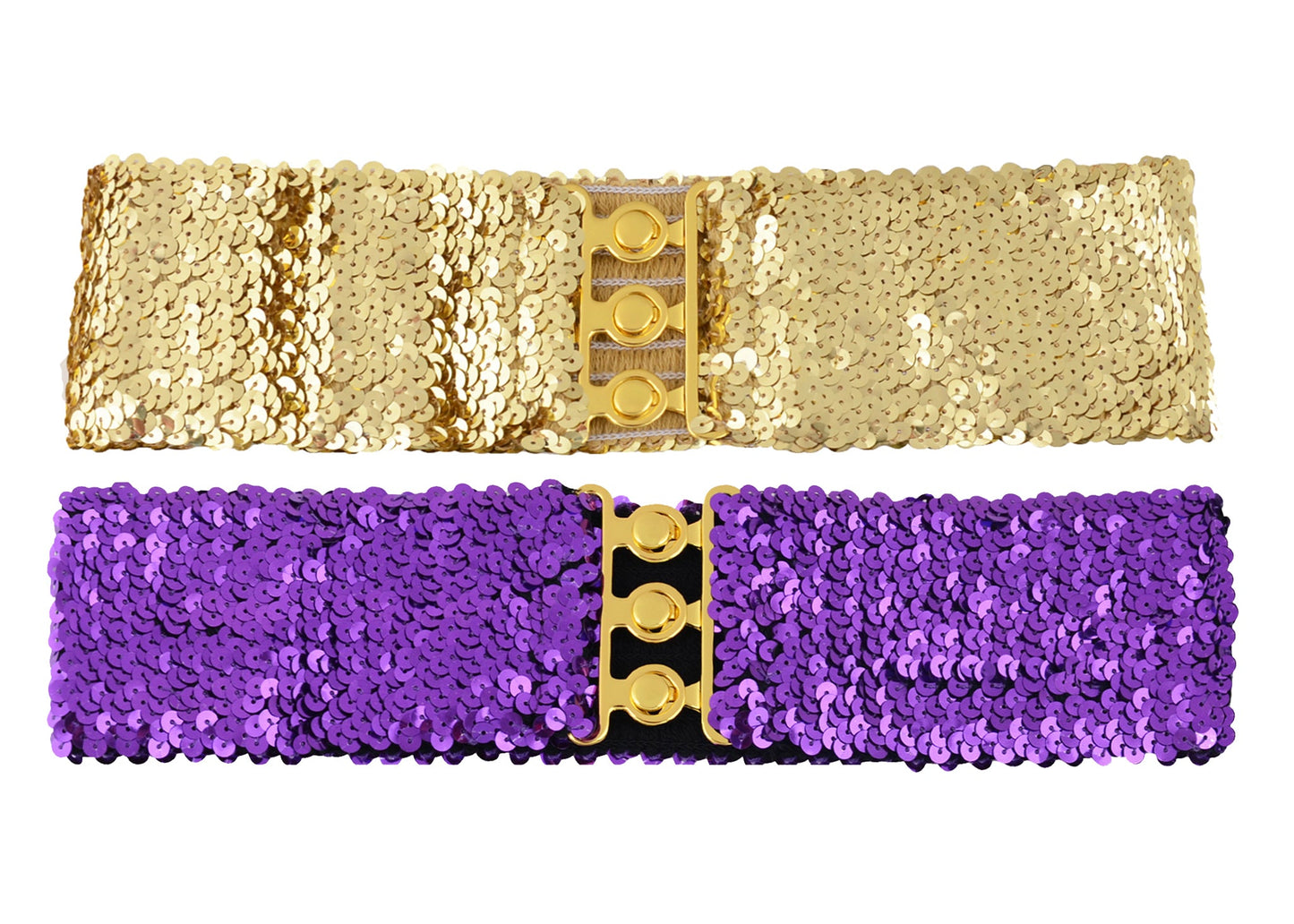 Sparkly Sequin Wide-Stretch Elastic Belt