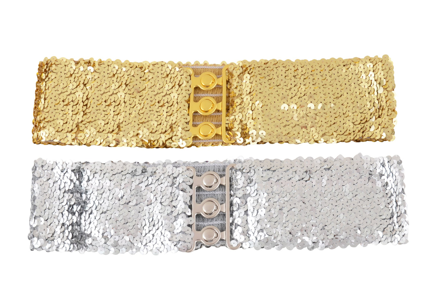 Sparkly Sequin Wide-Stretch Elastic Belt