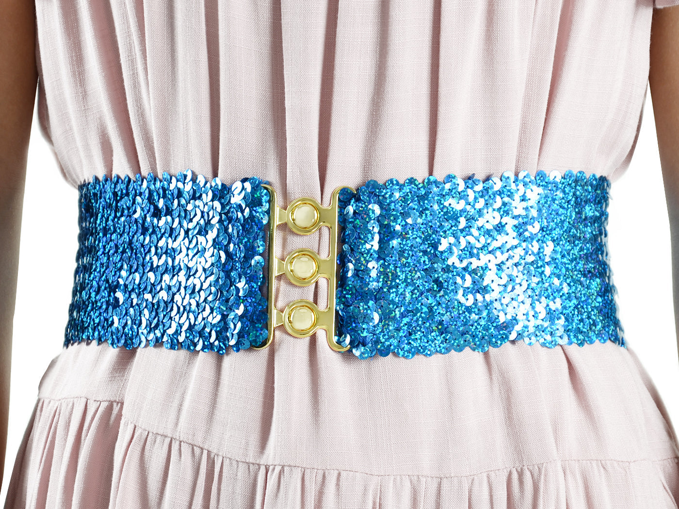 Sparkly Sequin Wide-Stretch Elastic Belt