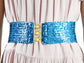 Sparkly Sequin Wide-Stretch Elastic Belt