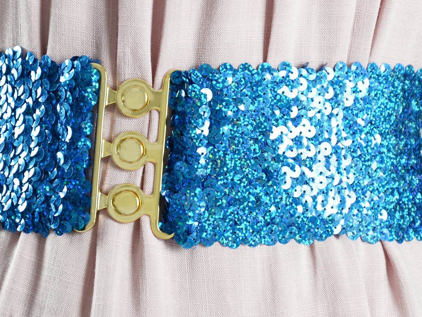 Sparkly Sequin Wide-Stretch Elastic Belt