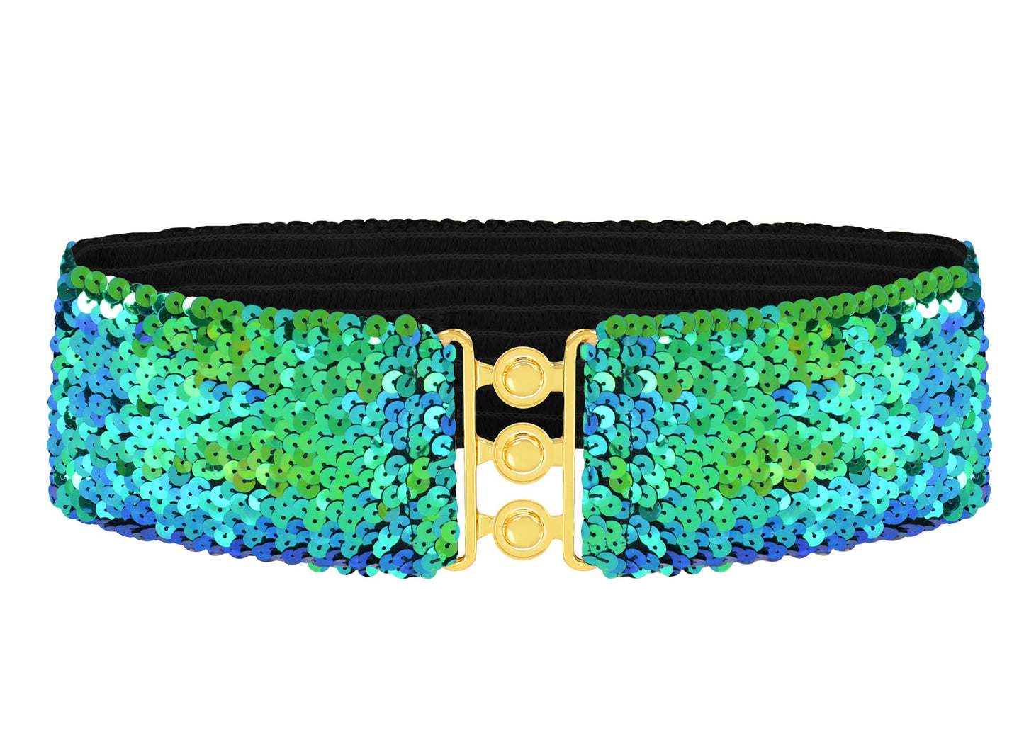 Sparkly Sequin Wide-Stretch Elastic Belt