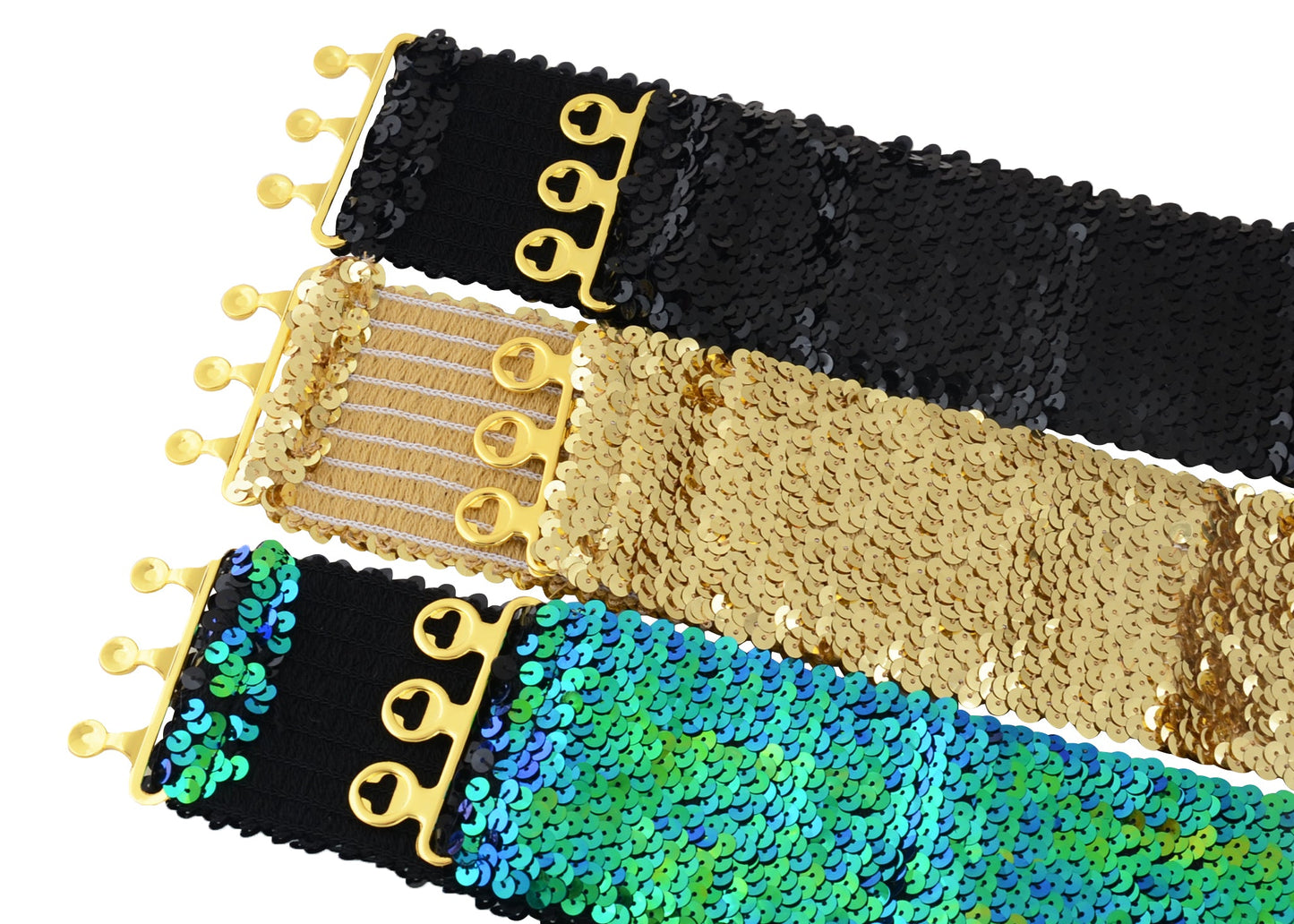 Sparkly Sequin Wide-Stretch Elastic Belt