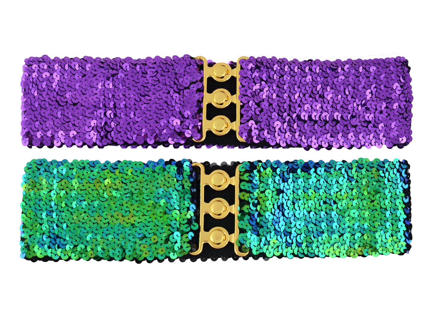 Sparkly Sequin Wide-Stretch Elastic Belt