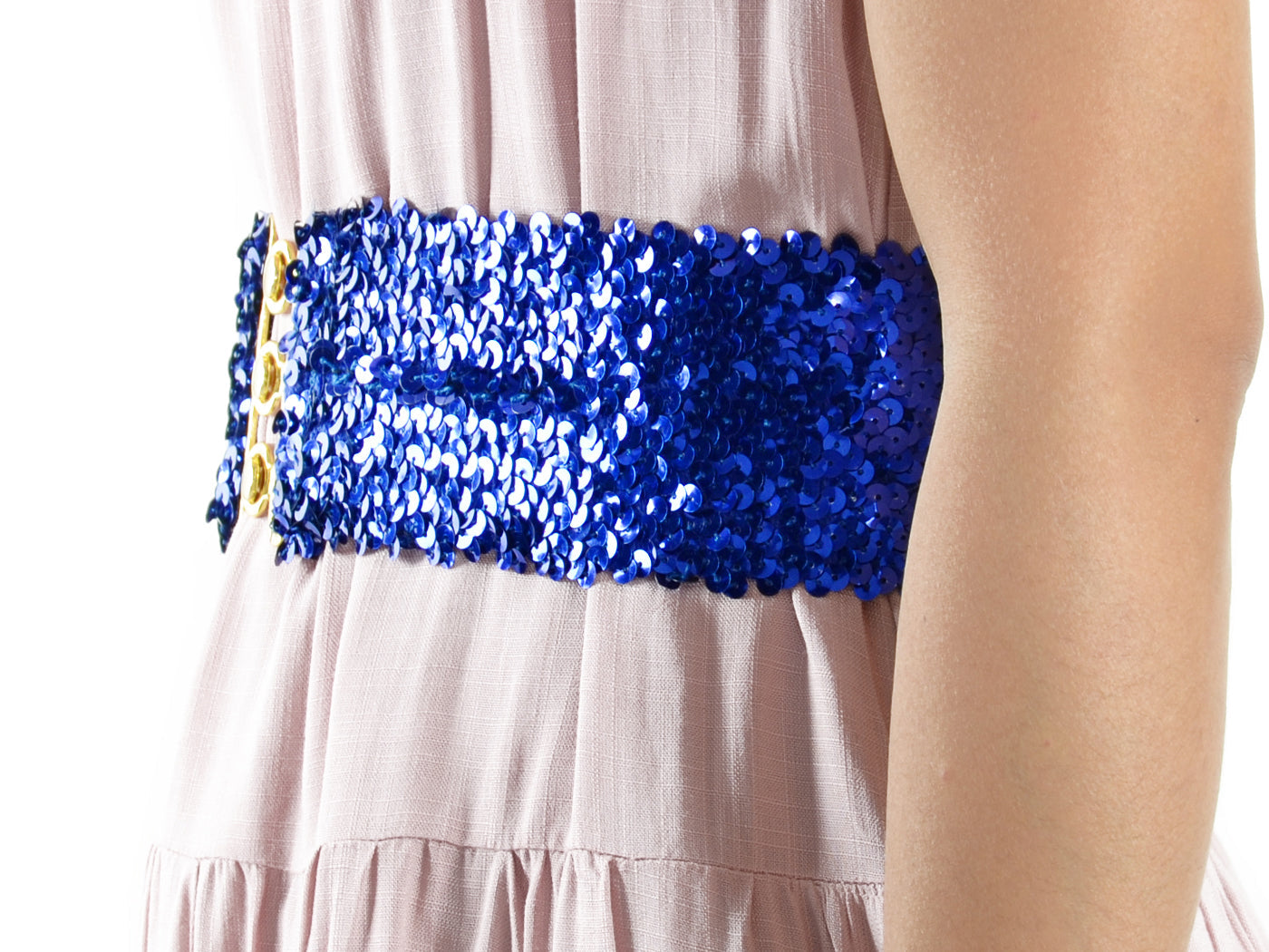 Sparkly Sequin Wide-Stretch Elastic Belt