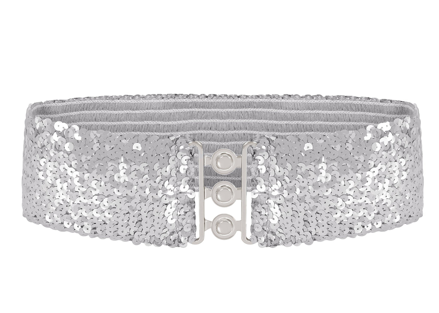 Sparkly Sequin Wide-Stretch Elastic Belt