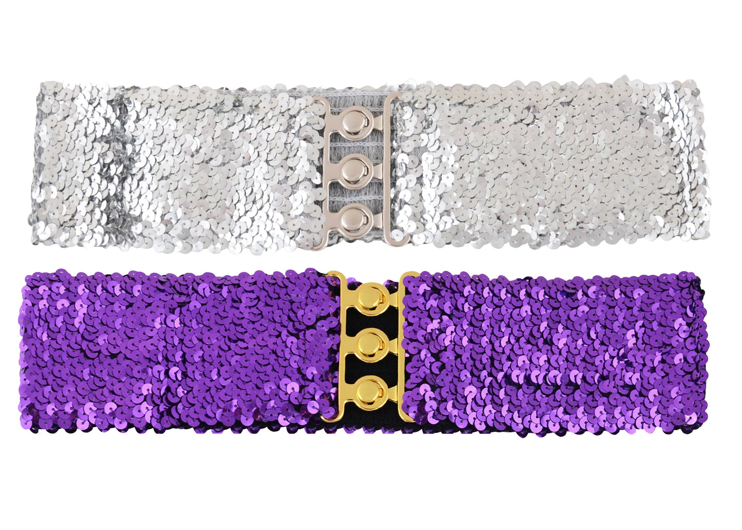 Sparkly Sequin Wide-Stretch Elastic Belt