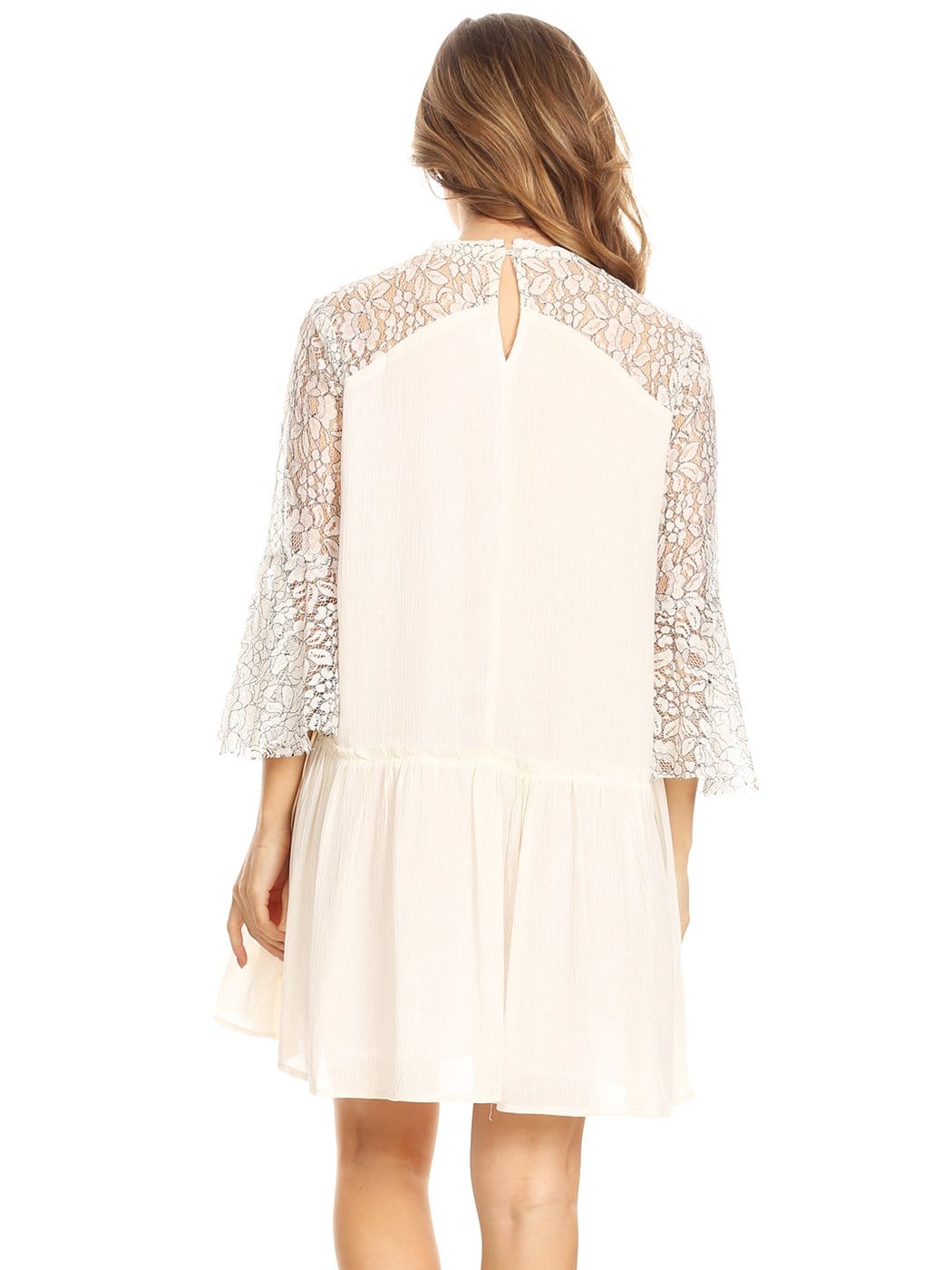 Semi Sheer Lace Swing Dress