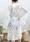Lace Embroidered Kimono Swimsuit Cover-Up