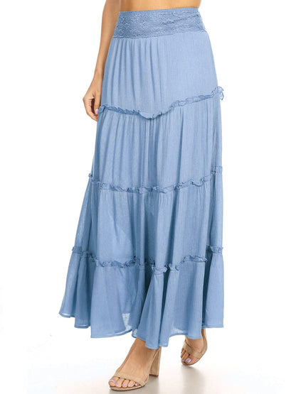 Maxi Bohemian Layered Skirt