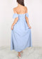 Ruffled Cap Sleeve Maxi Slit Dress