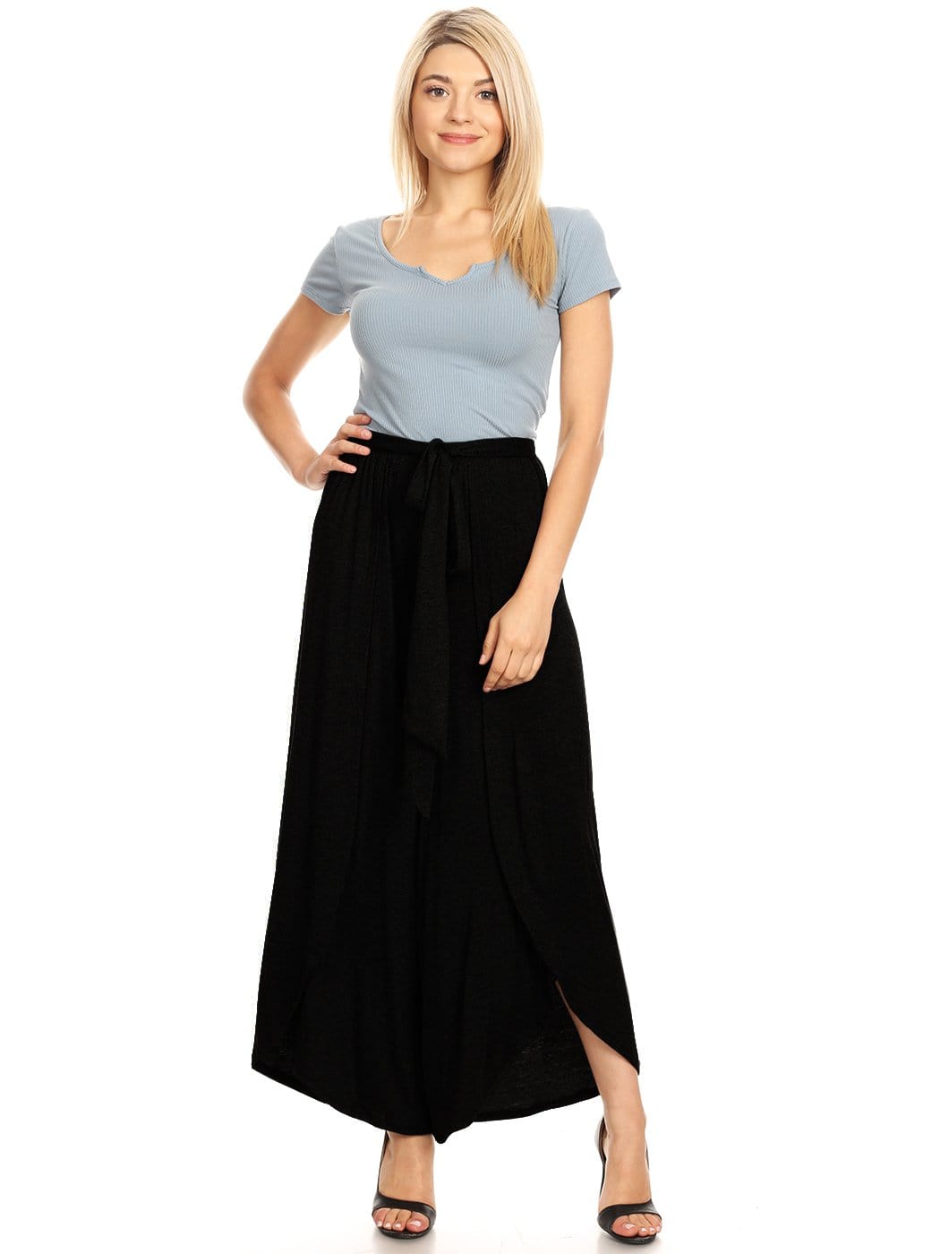 Boho High-Waist Split Wide Leg Capri