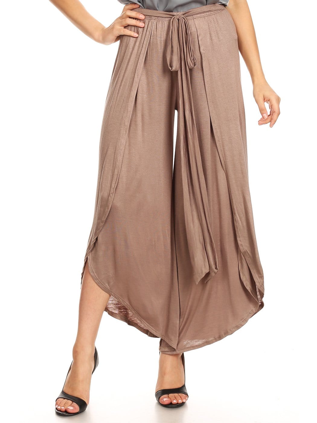 Boho High-Waist Split Wide Leg Capri