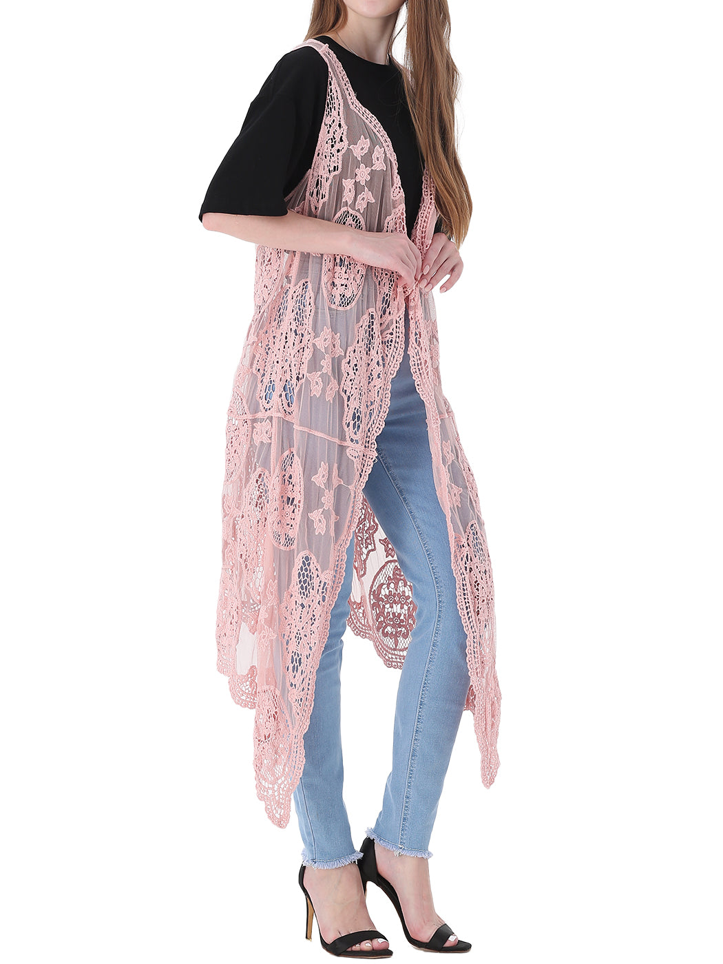 Floral Lace Boho Cardigan Vest