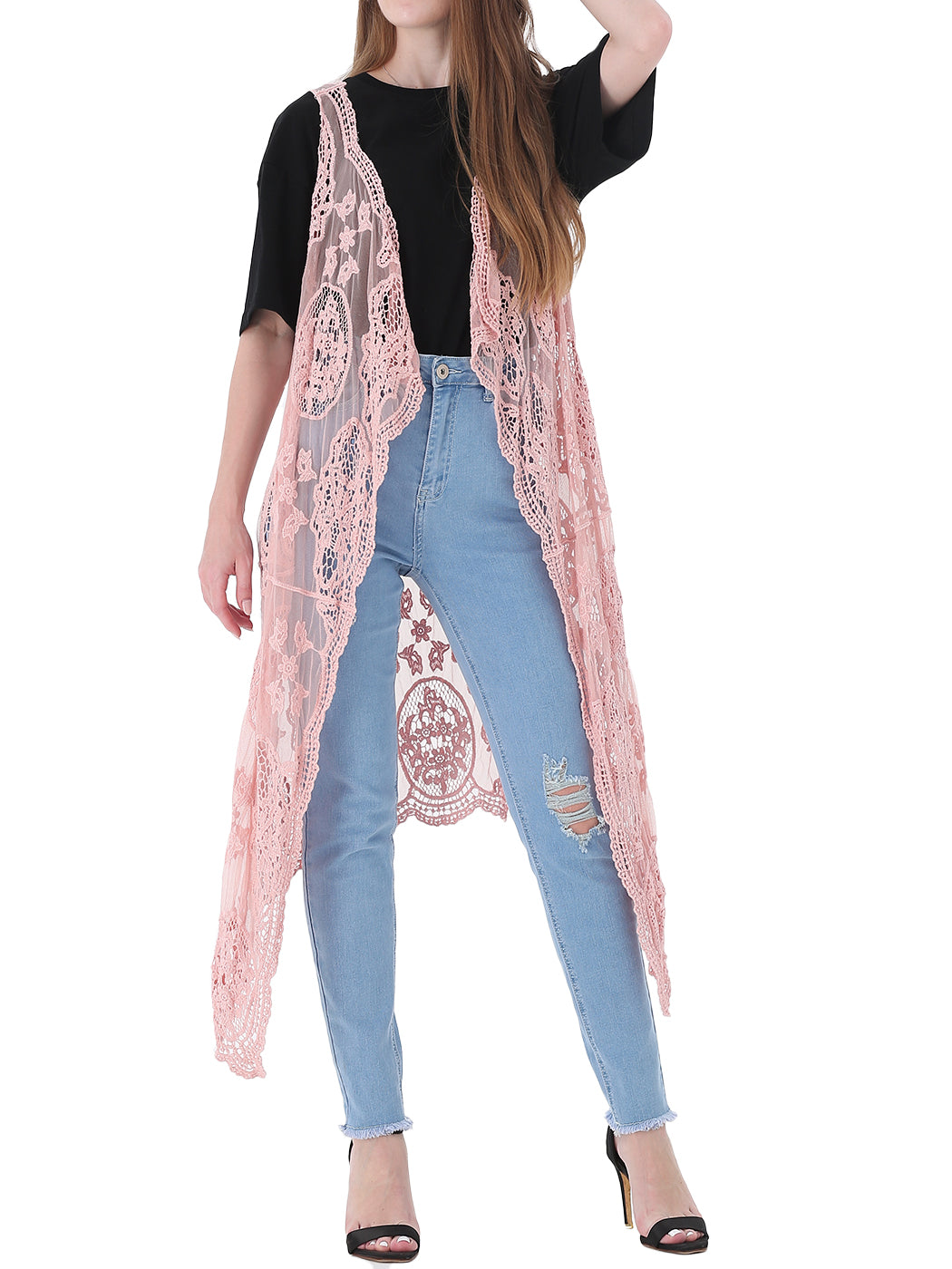 Floral Lace Boho Cardigan Vest