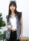 Oversize Distressed Sleeveless Denim Vest