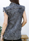 Oversize Distressed Sleeveless Denim Vest