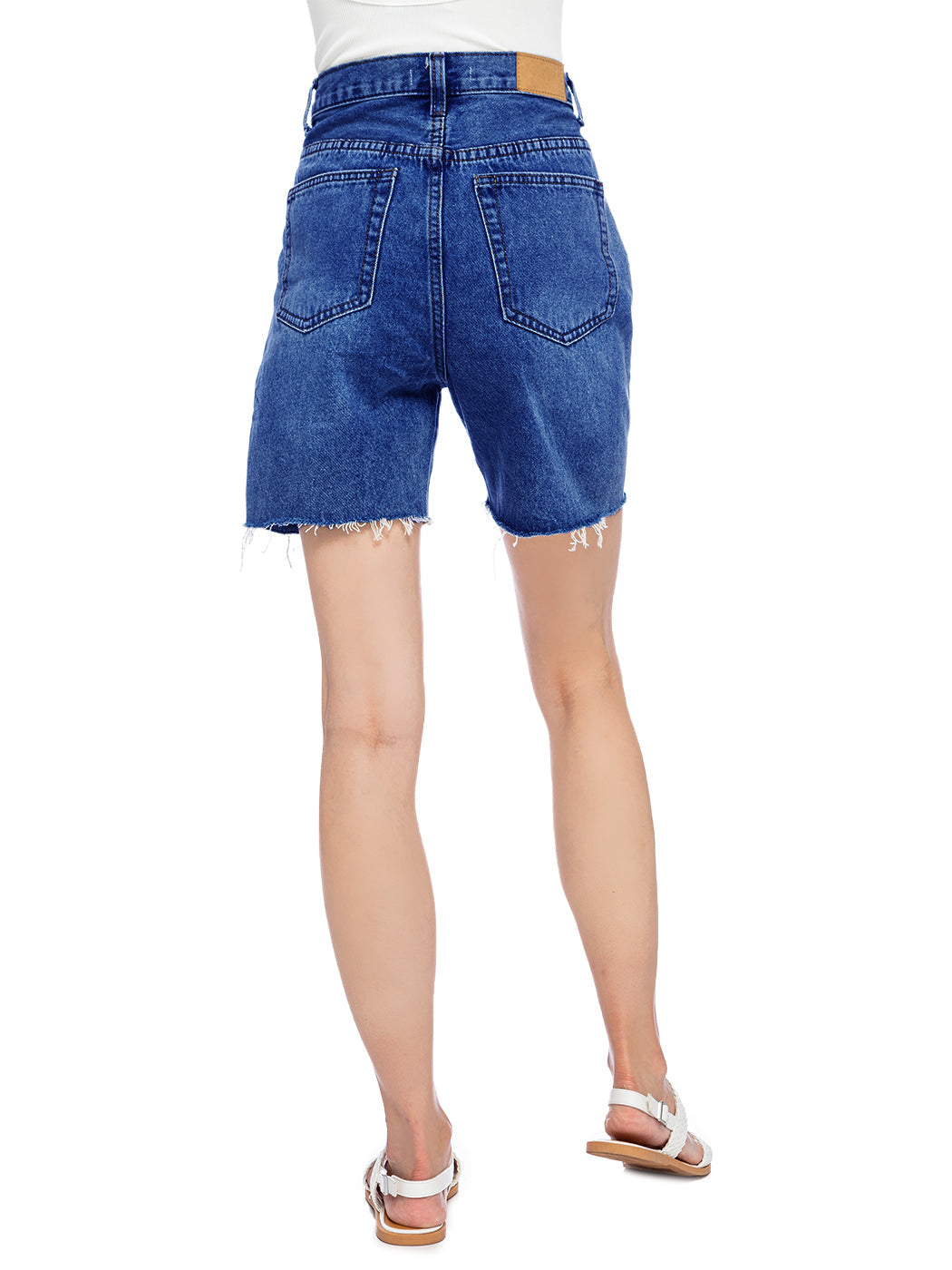 High Waisted Bermuda Denim Shorts