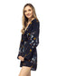 Floral Print Backless Long-Sleeve Romper
