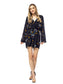 Floral Print Backless Long-Sleeve Romper