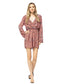 Floral Print Backless Long-Sleeve Romper