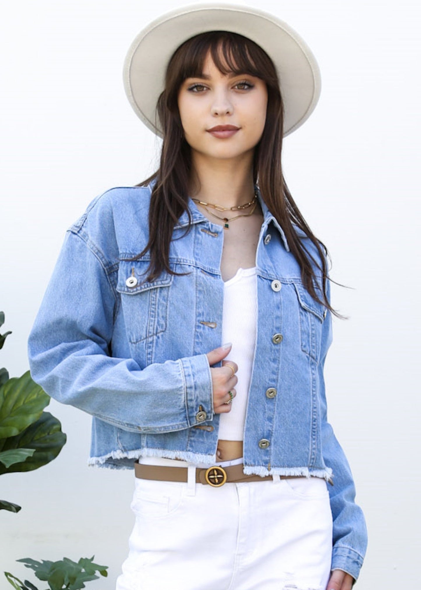 Cropped Premium Denim Jacket