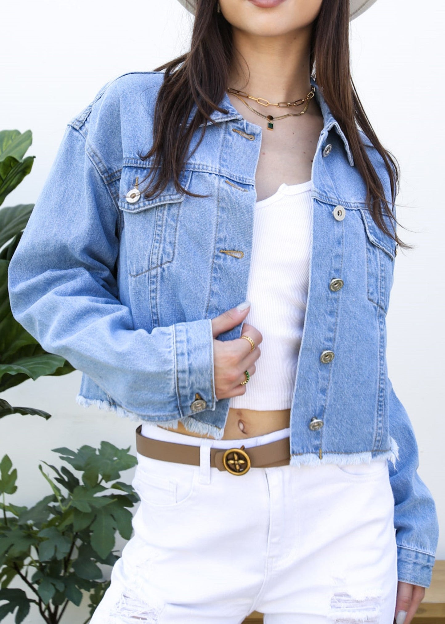 Cropped Premium Denim Jacket