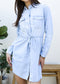 Denim Long-Sleeve Jean Shirt Dress