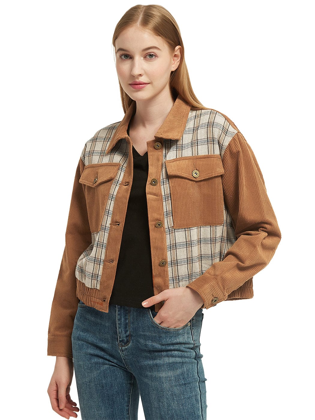 Corduroy Collared Button Down Jacket