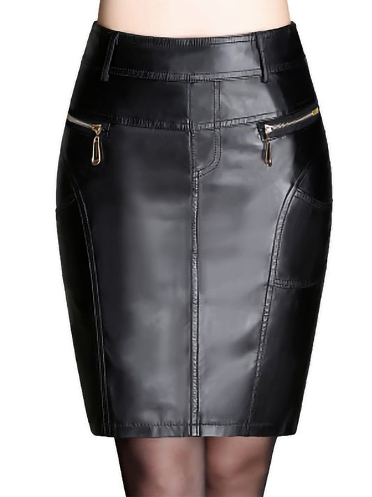 Faux Leather Black Pencil Skirt