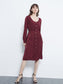 Long Sleeve Round Neck Button Dress With Pockets