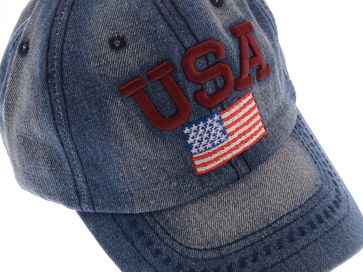 Anna-Kaci 4th of July American Embroidered USA Flag Cap Patch Washed Cotton Hat