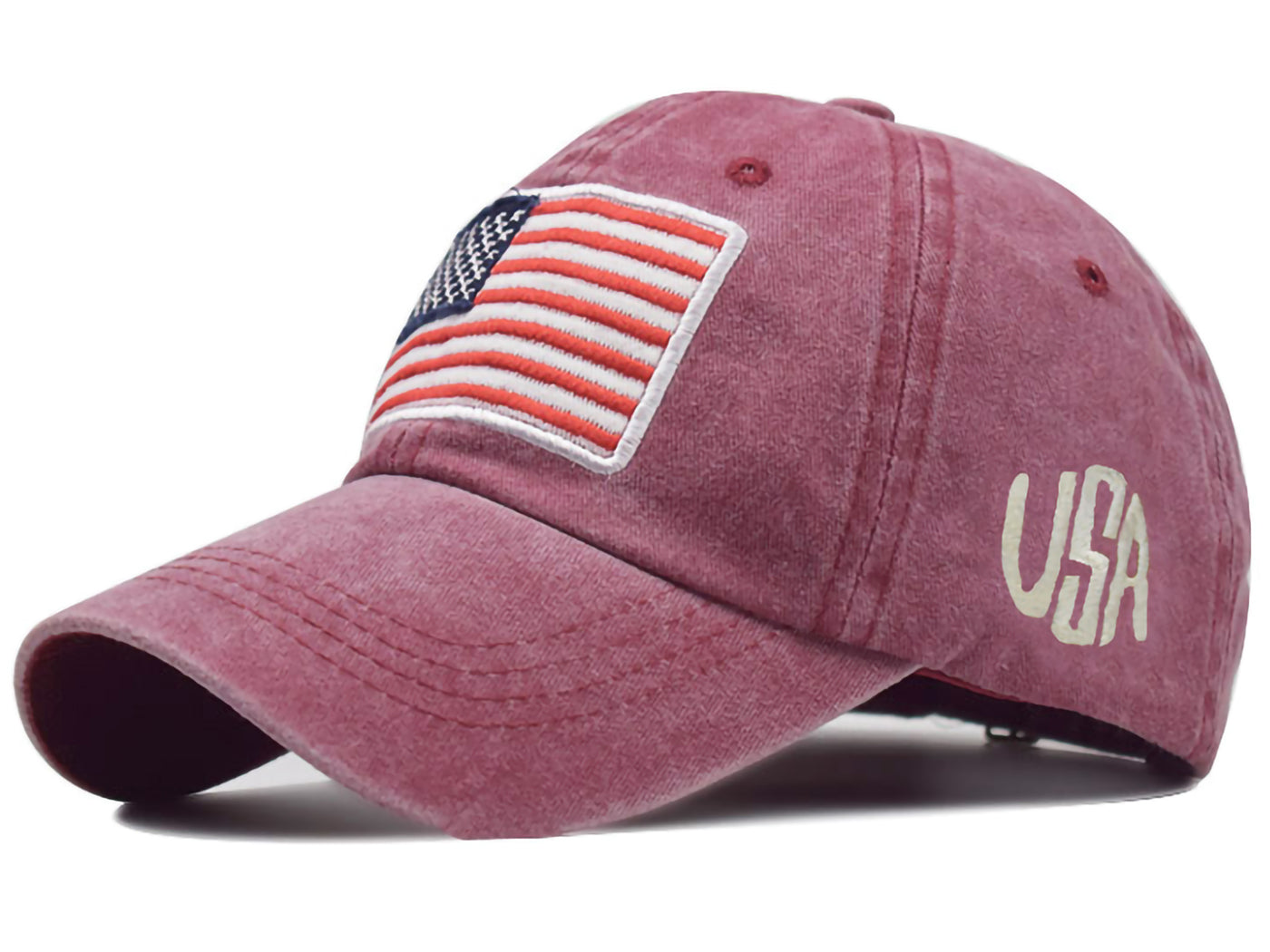 Anna-Kaci 4th of July American Embroidered USA Flag Cap Patch Washed Cotton Hat