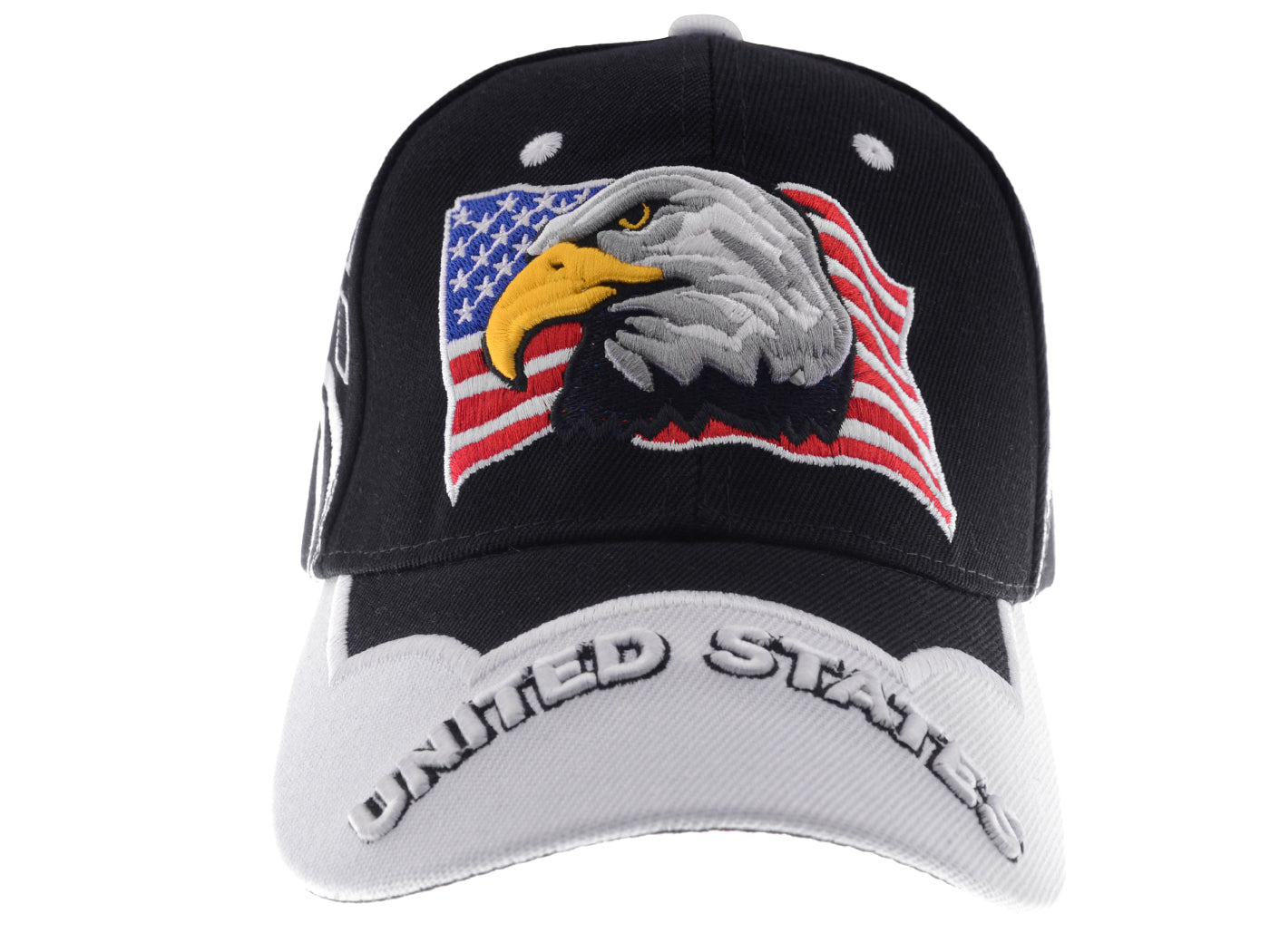 Anna-Kaci USA American Flag Patriotic Eagle Hawk Embossed 3D Adjustable Velcro Baseball Caps Hats