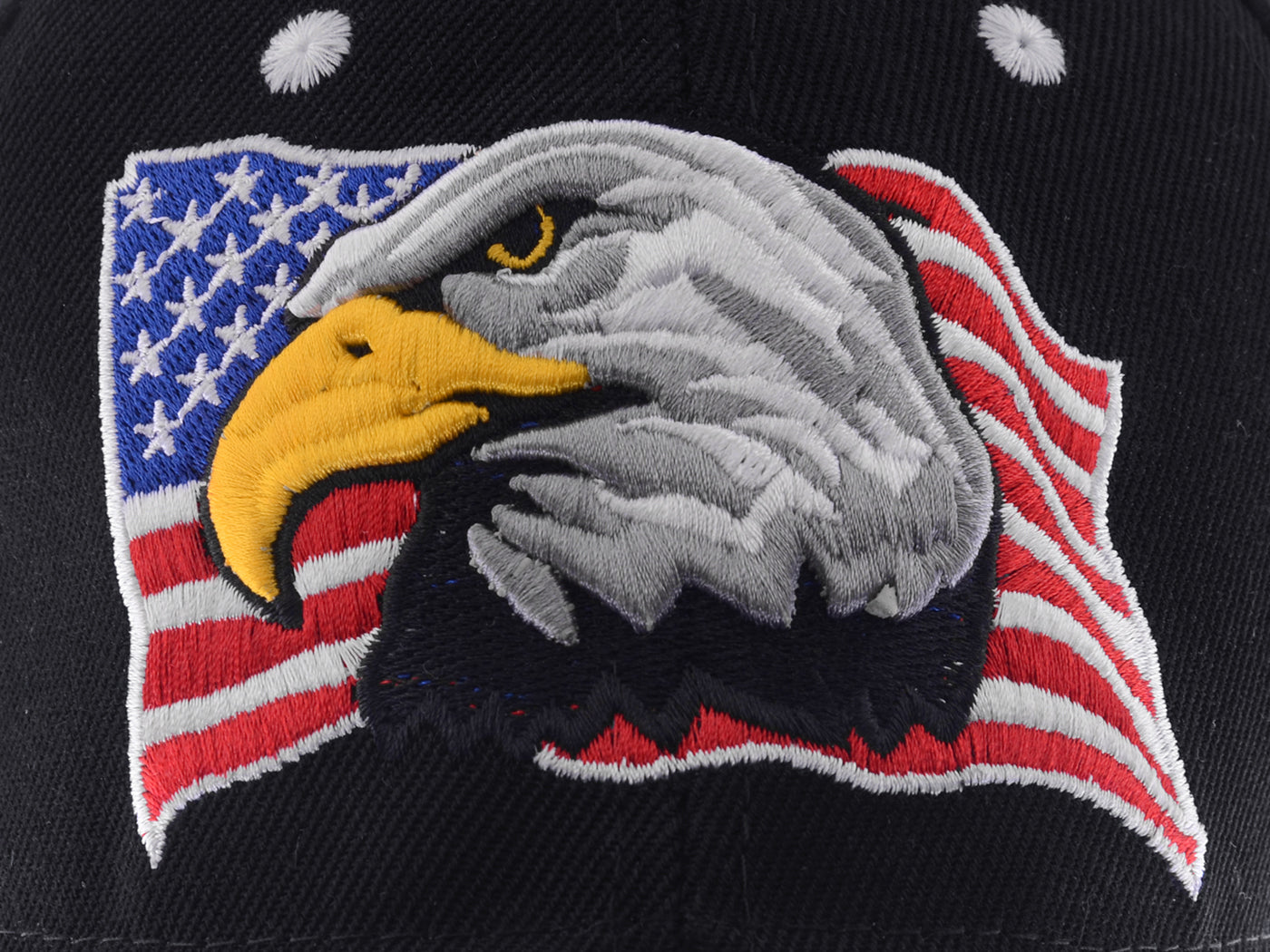 Anna-Kaci USA American Flag Patriotic Eagle Hawk Embossed 3D Adjustable Velcro Baseball Caps Hats