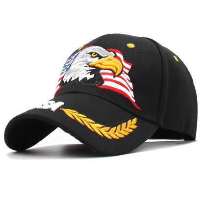 Anna-Kaci USA American Flag Patriotic Eagle Hawk Embossed 3D Adjustable Velcro Baseball Caps Hats