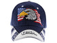 Anna-Kaci USA American Flag Patriotic Eagle Hawk Embossed 3D Adjustable Velcro Baseball Caps Hats