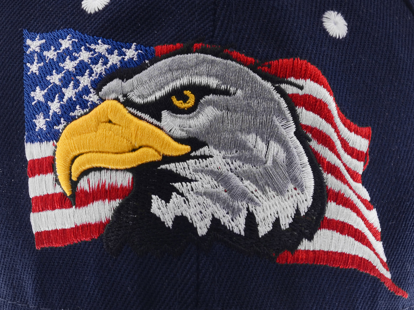 Anna-Kaci USA American Flag Patriotic Eagle Hawk Embossed 3D Adjustable Velcro Baseball Caps Hats