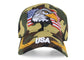 Anna-Kaci USA American Flag Patriotic Eagle Hawk Embossed 3D Adjustable Velcro Baseball Caps Hats