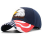 Anna-Kaci USA American Flag Patriotic Eagle Hawk Embossed 3D Adjustable Velcro Baseball Caps Hats