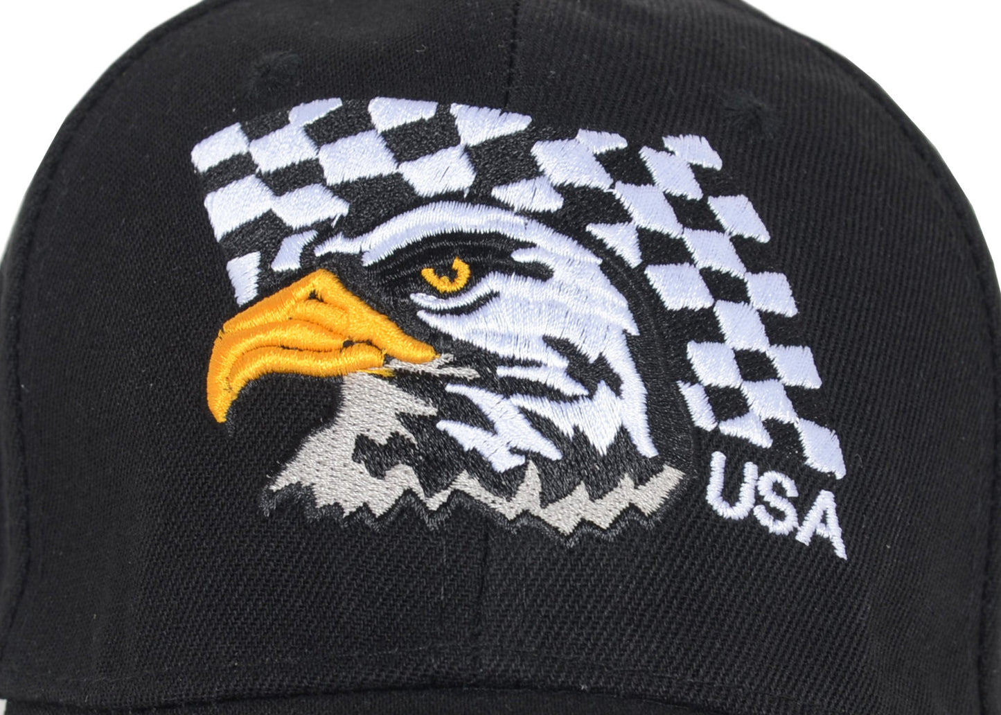 Anna-Kaci USA American Flag Patriotic Eagle Hawk Embossed 3D Adjustable Velcro Baseball Caps Hats