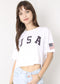 Anna-Kaci Women's Letter Print Crop Top Short Sleeve July 4th USA Flag T-Shirt