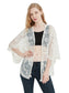 Short Embroidered Lace Kimono Crop Cardigan with Half Sleeves