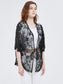 Womens Short Embroidered Lace Kimono Crop Cardigan with Half Sleeves