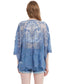 Short Embroidered Lace Kimono Crop Cardigan with Half Sleeves