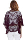 Womens Short Embroidered Lace Kimono Crop Cardigan with Half Sleeves